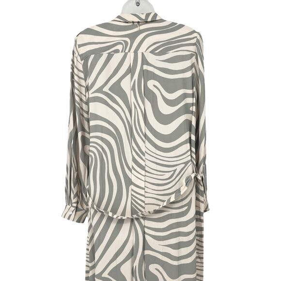 MISA Los Angeles Montana Zebra Shirt Dress Size XS Neutral Print Midi NEW - Picture 8 of 10